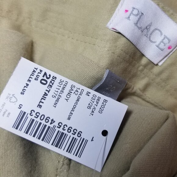 Childrens Place Tan School Uniform Skort 20 Zipper Button Adjustable Waist NWOT - Picture 7 of 9